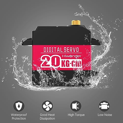 Hiwonder 20KG High Torque Digital Servo Motor Full Metal Gear, Waterproof Servp for RC Mode DIY,Control Angle 270° - Image 2