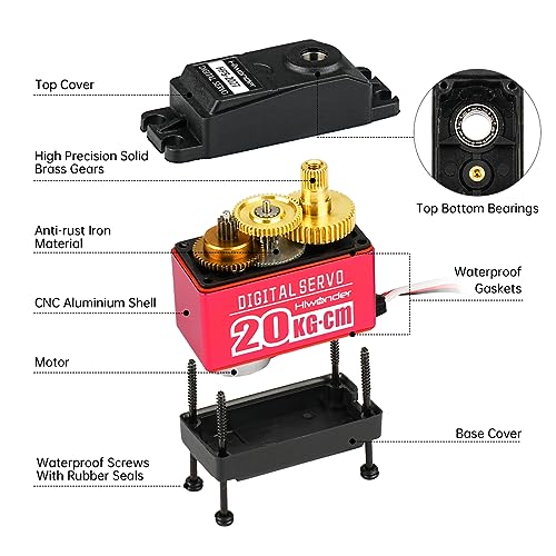 Hiwonder 20KG High Torque Digital Servo Motor Full Metal Gear, Waterproof Servp for RC Mode DIY,Control Angle 270° - Image 4