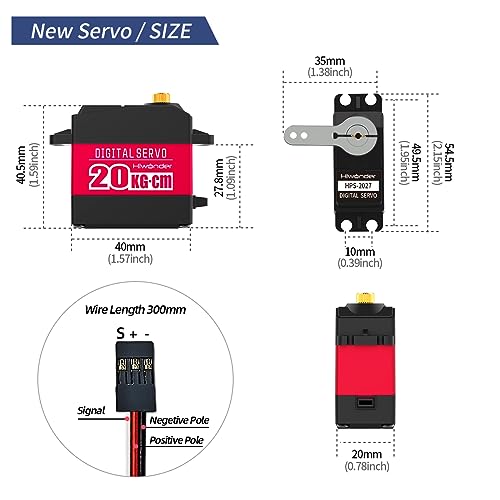 Hiwonder 20KG High Torque Digital Servo Motor Full Metal Gear, Waterproof Servp for RC Mode DIY,Control Angle 270° - Image 5