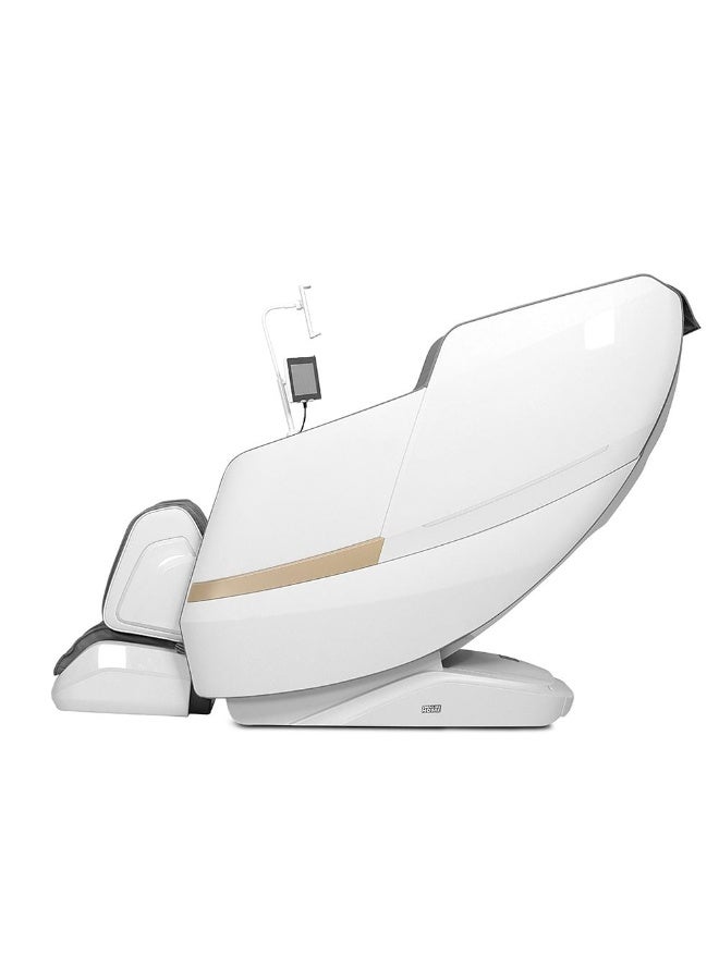 DANUBE HOME Leston Massage Chair 4D Mechanism With Bluetooth And Voice Control | Relaxing Modern Design Living Room Furniture L160xW75xH114.5cm - White/Grey - Image 5