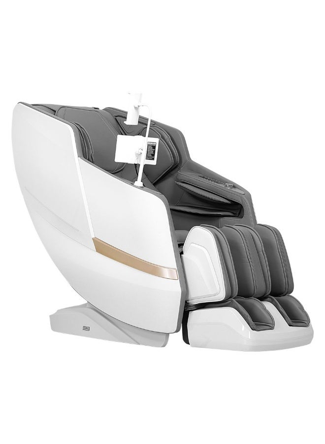 DANUBE HOME Leston Massage Chair 4D Mechanism With Bluetooth And Voice Control | Relaxing Modern Design Living Room Furniture L160xW75xH114.5cm - White/Grey - Image 2
