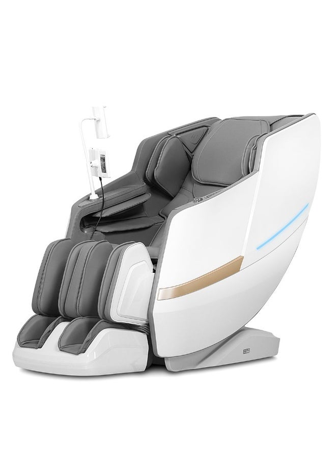 DANUBE HOME Leston Massage Chair 4D Mechanism With Bluetooth And Voice Control | Relaxing Modern Design Living Room Furniture L160xW75xH114.5cm - White/Grey - Image 4