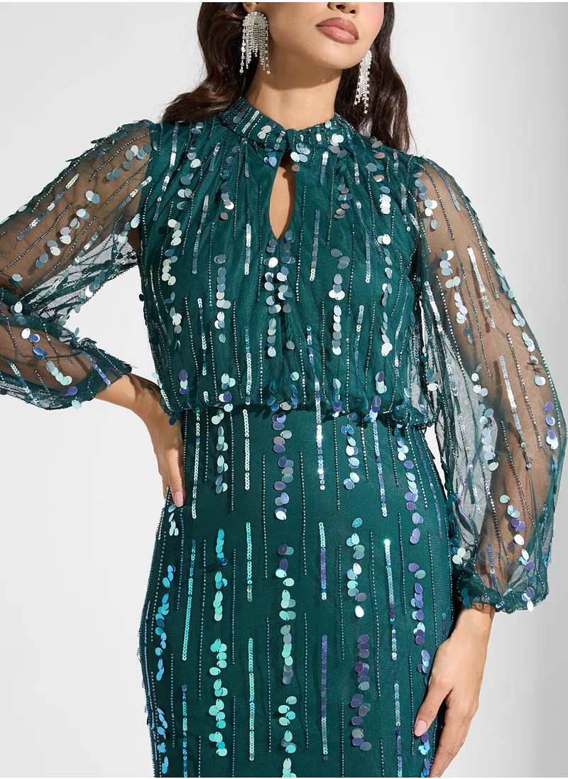 اميليا روز Embellished Pencil Dress