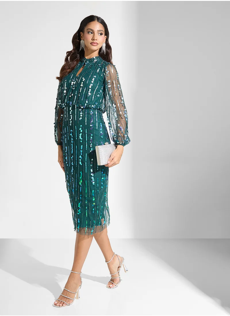 اميليا روز Embellished Pencil Dress