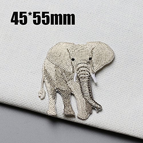 ZOOPOLR 2 Pcs Embroidered Elephant & Giraffe Iron On Patches for Backpacks, Hats, DIY Sew on Applique Patch, Vintage Embroidered Patches for Repair Clothes, Jackets, Jeans - Image 4