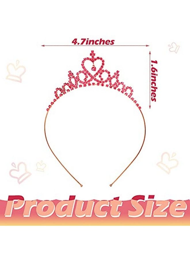 Chuangdi 2 Pieces Girls Crystal Tiara Princess Crystal Headband Heart Rhinestone Tiara Crown For Kids Wedding Birthday Party (Classic Style)  - Image 5