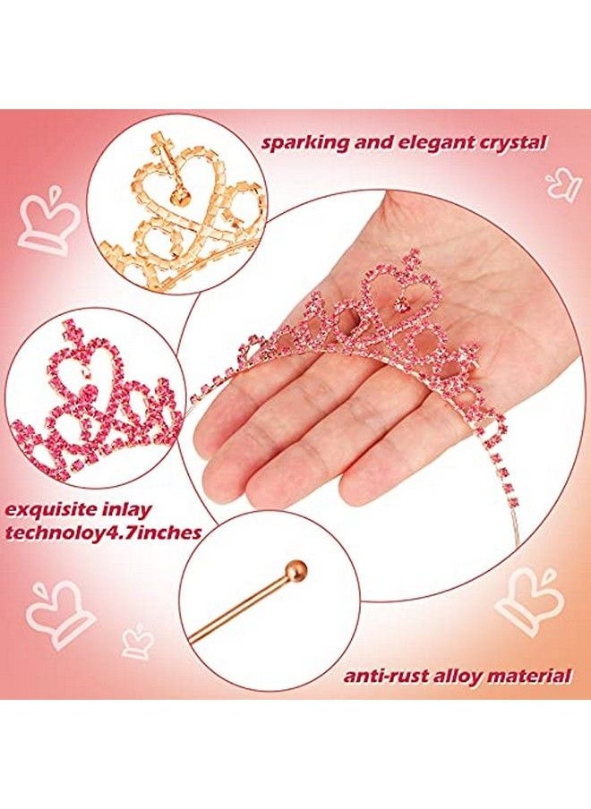 Chuangdi - 2 Pieces Girls Crystal Tiara Princess Crystal Headband Heart Rhinestone Tiara Crown For Kids Wedding Birthday Party (Classic Style) - Image 1