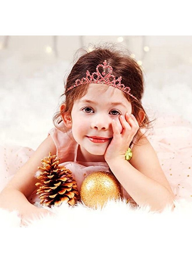 Chuangdi - 2 Pieces Girls Crystal Tiara Princess Crystal Headband Heart Rhinestone Tiara Crown For Kids Wedding Birthday Party (Classic Style) - Image 1