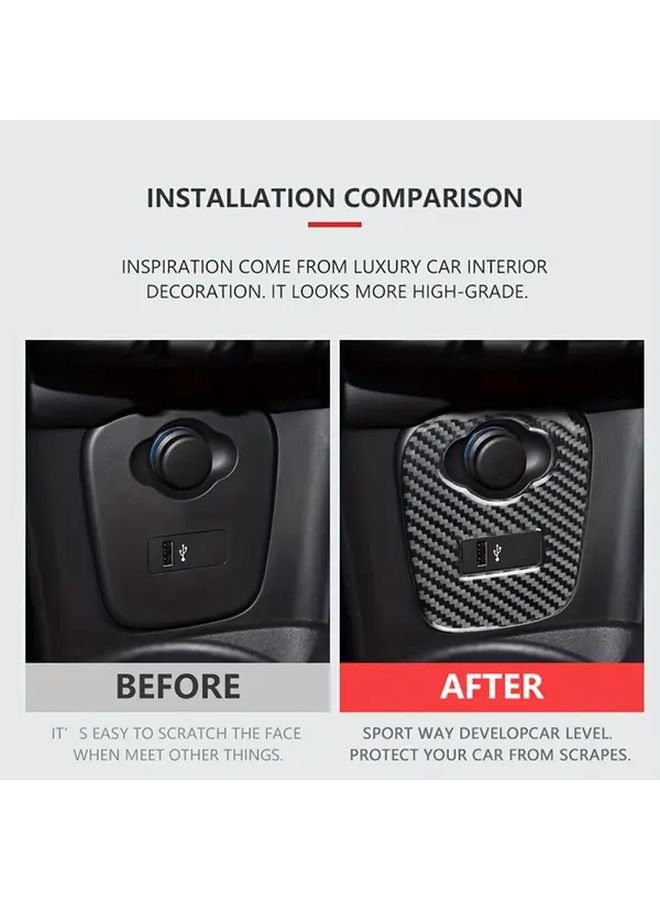 Carbon Fiber USB Lighter Decoration Sticker For Mini Cooper Interior - Image 2