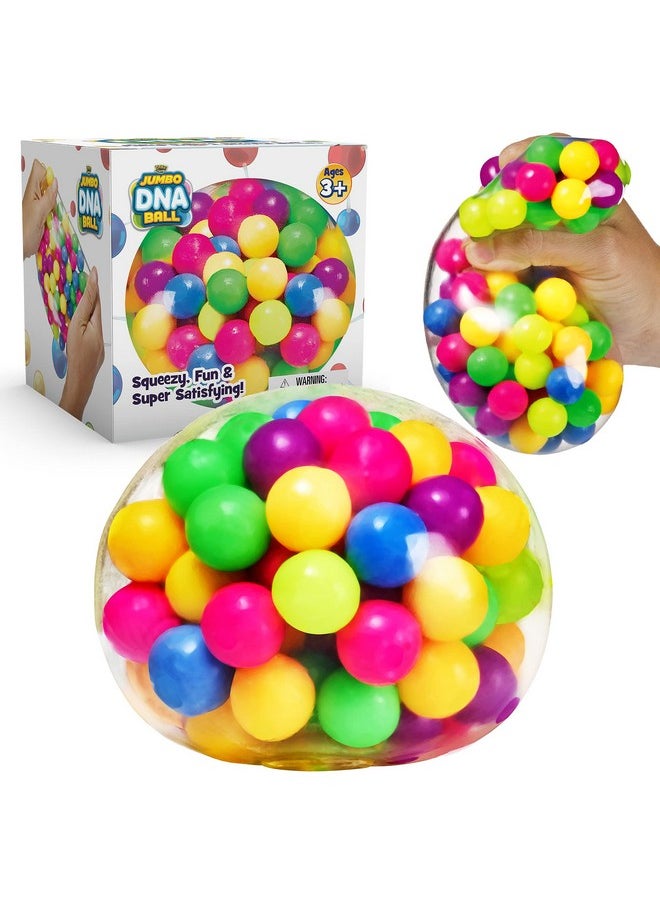 YoYa Toys The Original Jumbo Dna Ball | Colorful Fidget Squeezing Stress Relief Ball For Adults & Kids | Our Unique Rubber Squishy Toys Are Great For Stress, Anxiety, Bad Habits & More  - Image 1