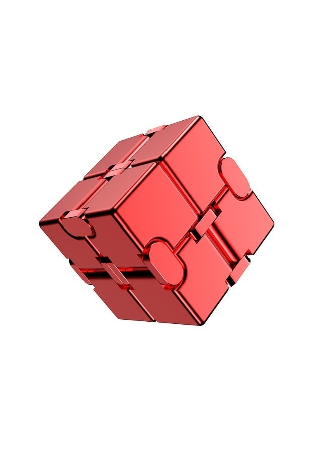 Laravel Metal Infinity Cube Toy For Kids Teens And Adults Best Desk Novelty Toy And Sensory Tool For Fidgeting Anxiety And Stress Relief Cool Office Decor And Gift For Men In Metal Aluminum Fidget Toy Spinners  - Image 1