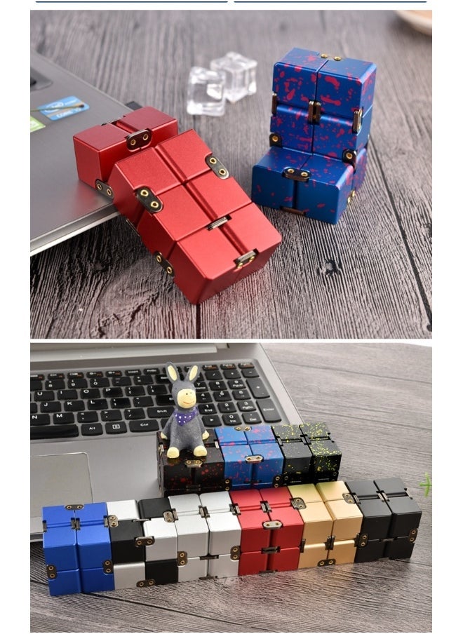 Laravel Metal Infinity Cube Toy For Kids Teens And Adults Best Desk Novelty Toy And Sensory Tool For Fidgeting Anxiety And Stress Relief Cool Office Decor And Gift For Men In Metal Aluminum Fidget Toy Spinners  - Image 4