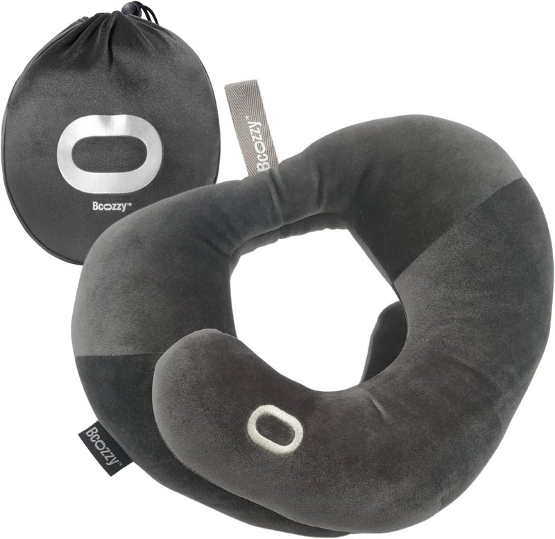 BCOZZY Neck Brace Pillow, The New Patented Neck Pain Relief and Support Cervical Collar, for Long Hours of Comfortable Sleeping and Resting for Women and Men. Soft, Washable, Gray - Image 1