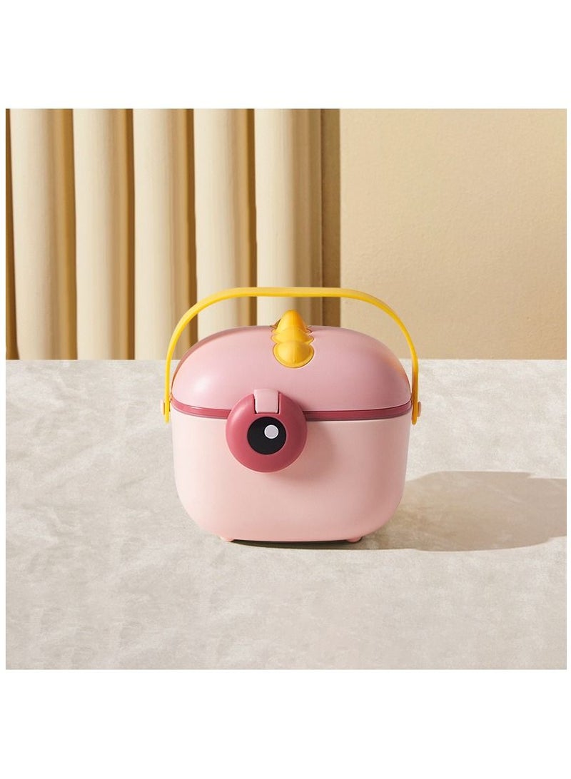SKY-TOUCH Baby Formula Dispenser with Scoop Baby Formula Container Portable Milk Powder Storage Box Cute Snack Fruit Food Holder for Travel in Dino Theme Pink - Image 1