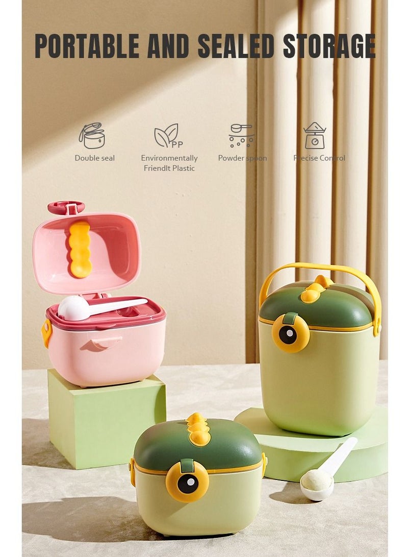 SKY-TOUCH Baby Formula Dispenser with Scoop Baby Formula Container Portable Milk Powder Storage Box Cute Snack Fruit Food Holder for Travel in Dino Theme Pink - Image 4