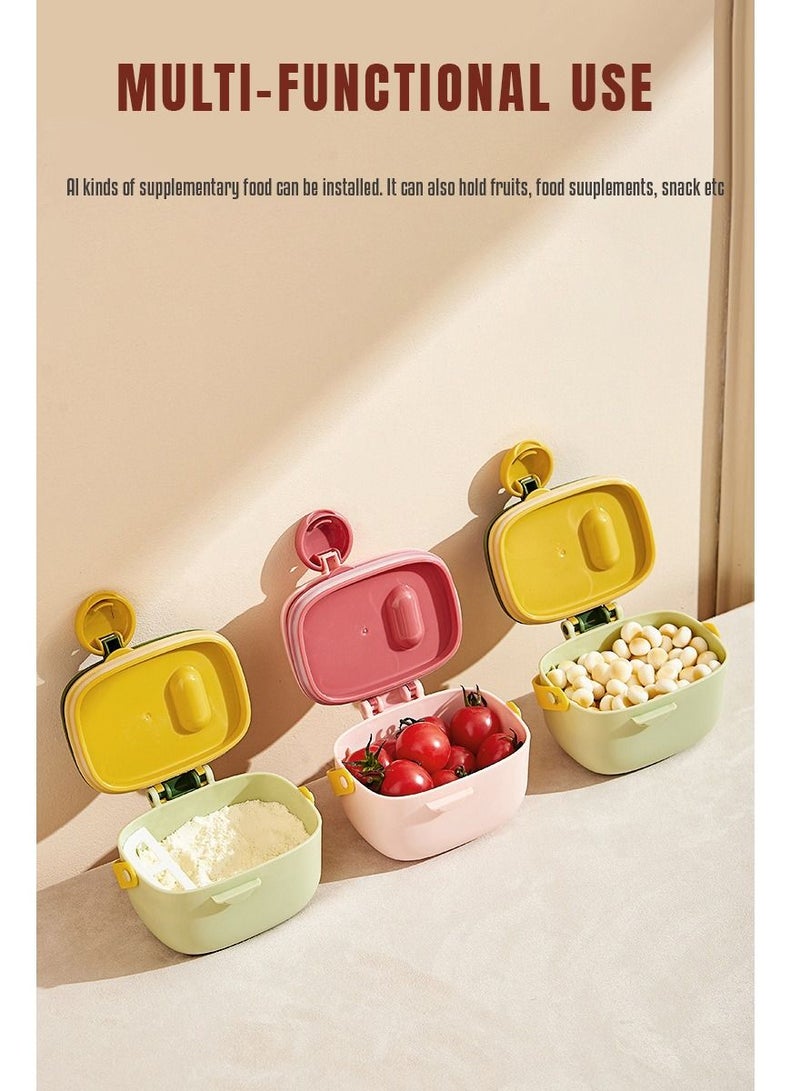SKY-TOUCH Baby Formula Dispenser with Scoop Baby Formula Container Portable Milk Powder Storage Box Cute Snack Fruit Food Holder for Travel in Dino Theme Pink - Image 3