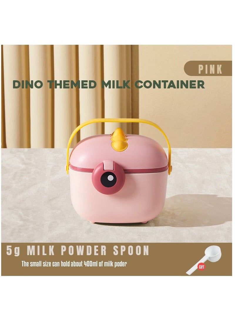 SKY-TOUCH Baby Formula Dispenser with Scoop Baby Formula Container Portable Milk Powder Storage Box Cute Snack Fruit Food Holder for Travel in Dino Theme Pink - Image 2