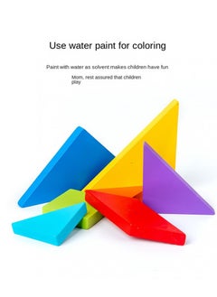 Y&D Children's Tangram Puzzle Building Blocks Mathematical Graphics Puzzle Wooden Toys-T Word  - Image 5