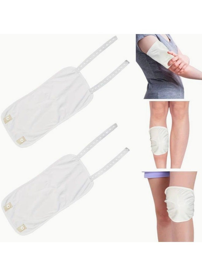 إسكدنيا حقيبة زيت الخروع عبوة مكونة من قطعتين، مناسبة للركبتين والأذرع والسوابع، حزمة مساعدة لعناية الزيوت الأساسية قابلة لإعادة الاستخدام، حزمة للعناية بالزيوت لمنع تسرب الزيوت (الزيت غير مشمول) - Image 1