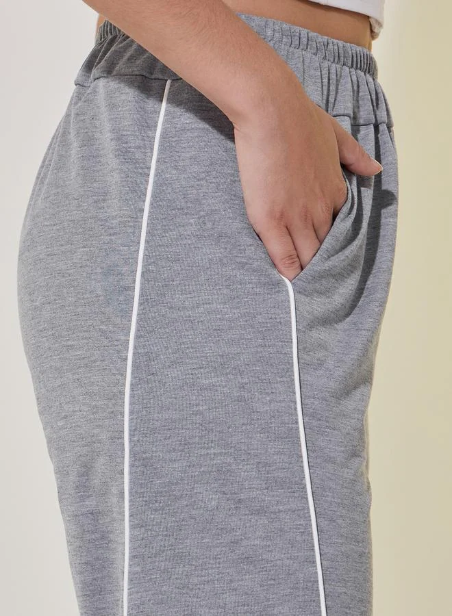 Take Two Contrast Piping Detail Straight Leg Pants