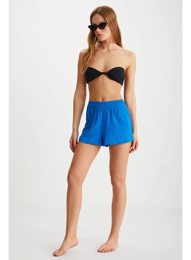 Ethiquet EULITH Women's Thick Elastic Waist Short Blue Shorts.