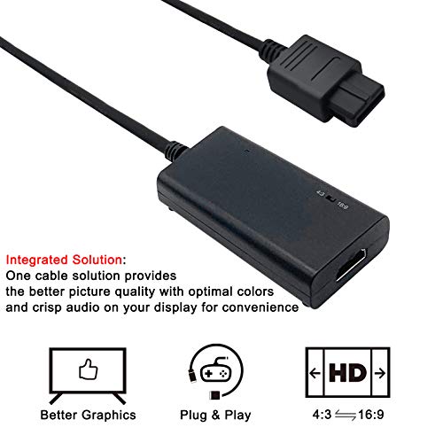 LEVELHIKE HDMI Cable for Nintendo Gamecube, Nintendo 64 N64, Super Nintendo SNES (3-in-1), GameCube/SNES/N64 to HDMI Adapter with S-Video Signal Output (Better Video Quality), HD Converter with 4:3/16:9 Switch - Image 3