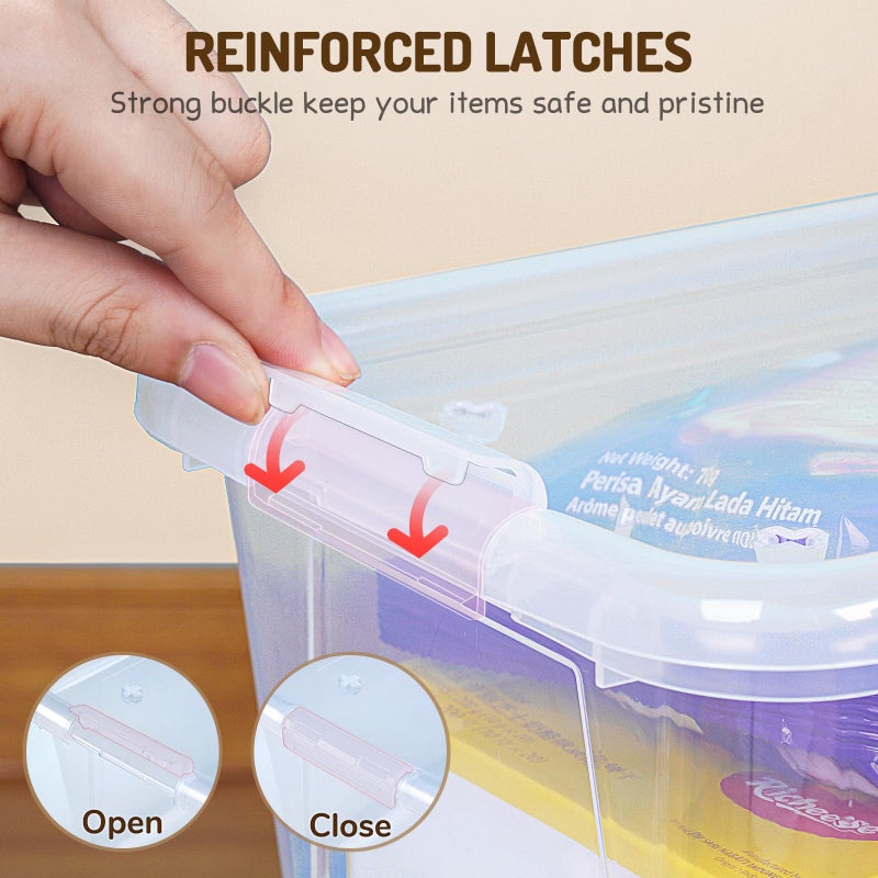 GAMENOTE 6 Quart Storage Bins with Lids,6 Pack Transparent Plastic Latching Box for Classroom & Kids Toy Storage Clear Stackable Shoe Box Size Containers for STEM Morning Tubs, Crafts&Building Blocks - Image 4