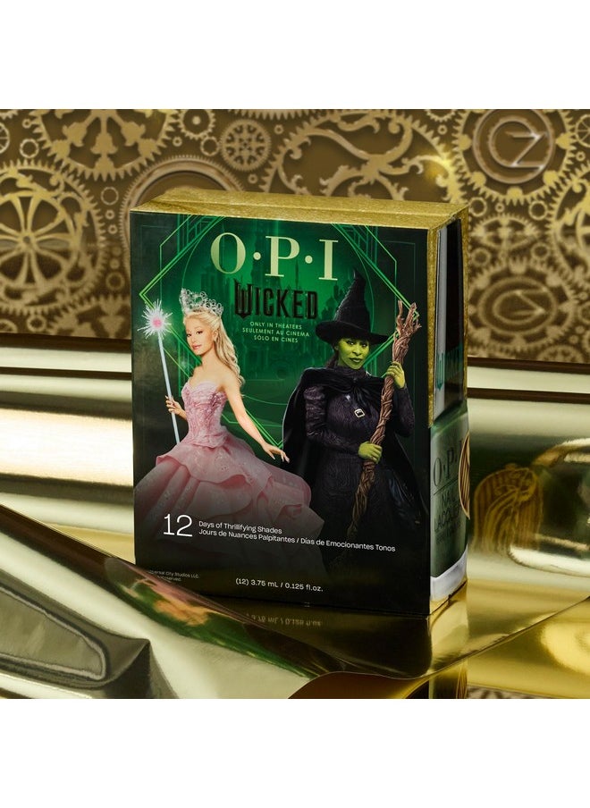 أو بي آي طلاء أظافر OPI، 12 قطعة تقويم مجيء صغير، يدوم حتى 7 أيام، مقاوم للتشقق وسريع الجفاف، مجموعة Wicked المحدودة الإصدار، (12 × 0.125 أونصة سائلة)  - Image 1