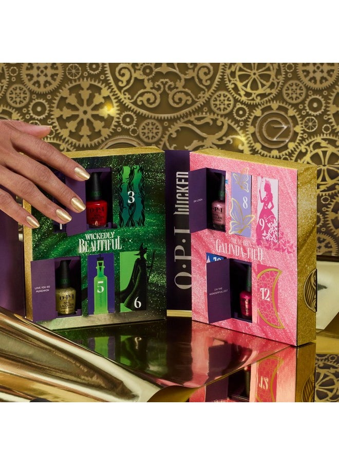 أو بي آي طلاء أظافر OPI، 12 قطعة تقويم مجيء صغير، يدوم حتى 7 أيام، مقاوم للتشقق وسريع الجفاف، مجموعة Wicked المحدودة الإصدار، (12 × 0.125 أونصة سائلة)  - Image 2
