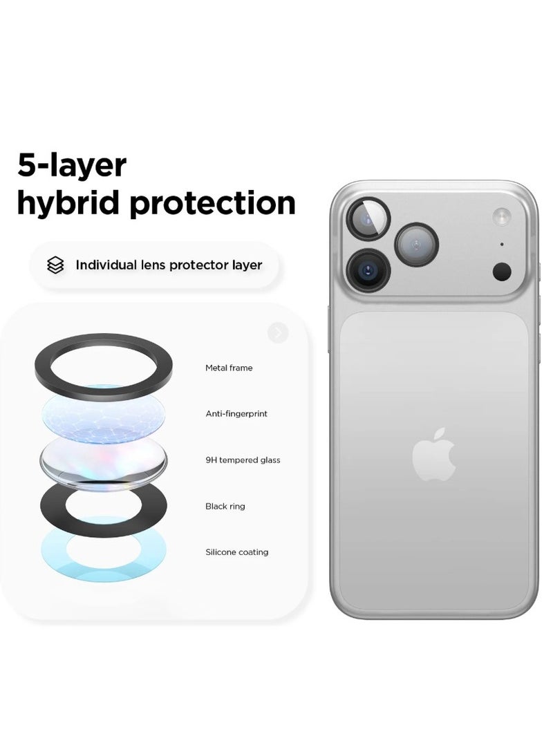 For Apple iPhone 17 Pro Max Back Camera Lens Glass Protector / Lens Shield / Scratch-Resistant Camera Glass Protector - Black - Image 3
