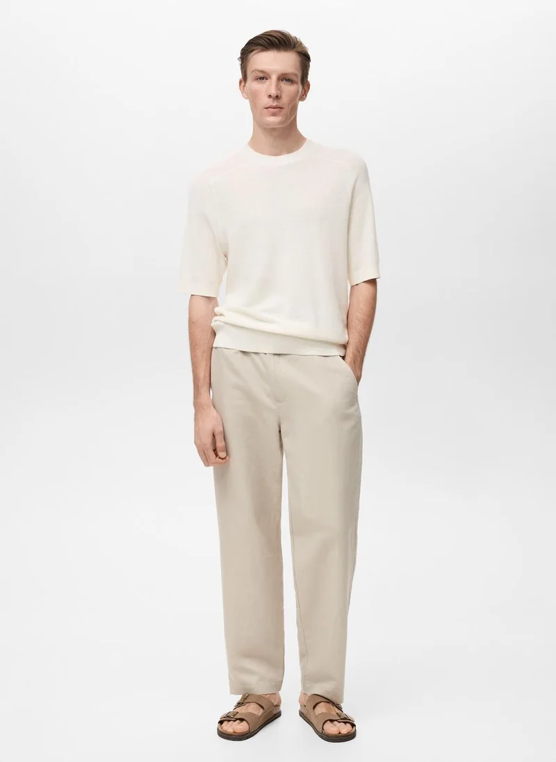 Mango Man Structured Knitted T-Shirt