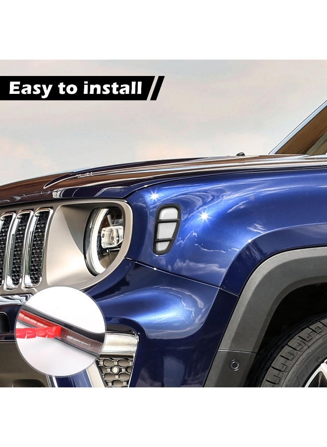 RT-TCZ RT-TCZ Signal Light Cover Turn Light Cover Trim for Jeep Renegade 2015-2020 Black - Image 3