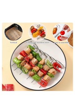 OASIS-TH 10Pcs BBQ Vertical Skewers Sticks, BBQ Vertical Skewers Sticks, Stainless Steel Barbecue Grill Skewers, Stainless Steel Skewer Stand for Kebab Chicken, Air Fryer and Oven Accessories  - Image 3