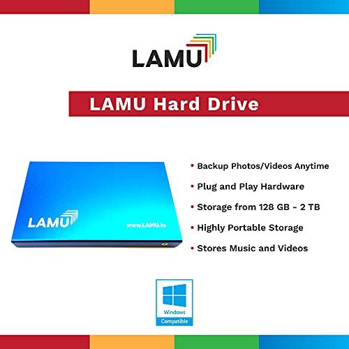 LAMU Photo Organizer 1TB - Digital Picture Manager for Windows - Software Included to Easily Organize Your Photos and Videos - Digital Photo Storage - 1 Terabytes (Sky Blue) - Image 3