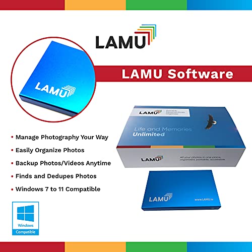 LAMU Photo Organizer 1TB - Digital Picture Manager for Windows - Software Included to Easily Organize Your Photos and Videos - Digital Photo Storage - 1 Terabytes (Sky Blue) - Image 2