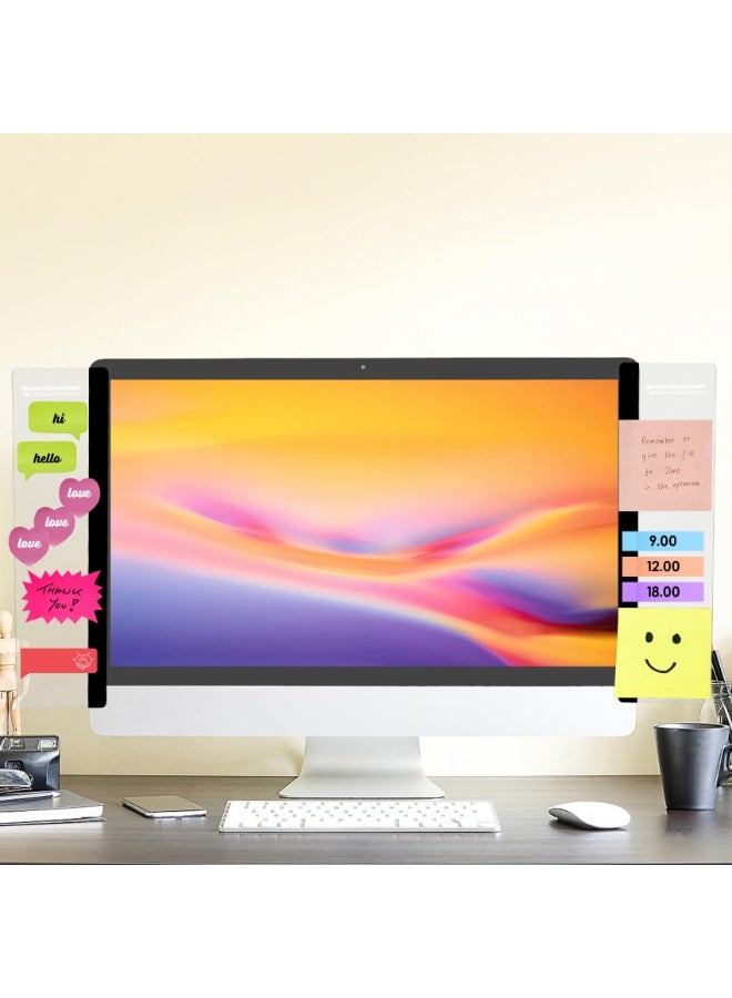 Clear Acrylic Computer Monitor Memo Board – Message Pad u0026 Sticky Note Holder for Left u0026 Right Side - Image 3