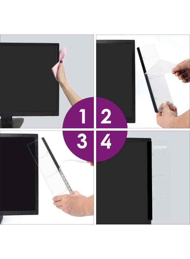 Clear Acrylic Computer Monitor Memo Board – Message Pad u0026 Sticky Note Holder for Left u0026 Right Side - Image 5