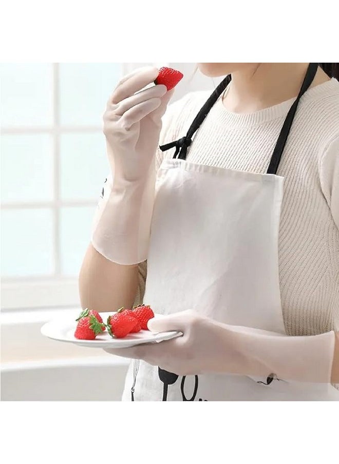 Epsilon Epsilon Polyvinyl Chloride Reusable Kitchen Cleaner Hand Gloves For Dishwashing Cleaning Gloves For Kitchen Utensils Anti Slip Gloves For Gardening Pet Grooming Car Washing (1 Pair Deer), Pack of 1  - Image 3