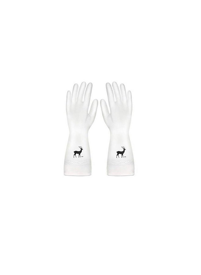 Epsilon Epsilon Polyvinyl Chloride Reusable Kitchen Cleaner Hand Gloves For Dishwashing Cleaning Gloves For Kitchen Utensils Anti Slip Gloves For Gardening Pet Grooming Car Washing (1 Pair Deer), Pack of 1  - Image 1