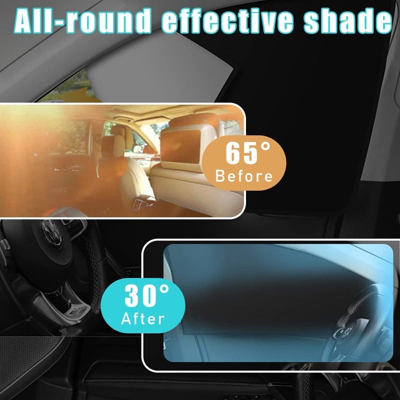 Excefore Car Window Shades, 2 PCS Auto Side Rear Magnetic Windshield Curtains, UV Protection and Sun Heat Blocker Window Covers, Universal Fit Most of Cars, SUV, MPV (Black-Back Window, 31.1x19 In) - Image 4