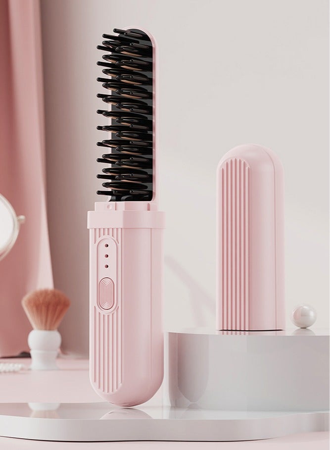 عام مشط فرد الشعر الكهربائي بالأيونات السالبة لا يؤذي الشعر، ويعمل كمكواة تجعيد لاسلكية محمولة، صالح للشعر الجاف والرطب، ويمنحه حجمًا وانتعاشًا فوريًا. - Image 1