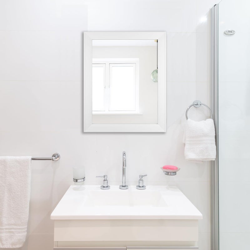Ruomeng Rectangular Wall Mirror 16" x 20" Framed Mirror for Bathroom, Bedroom, Entryway, Living Room, White - Image 5