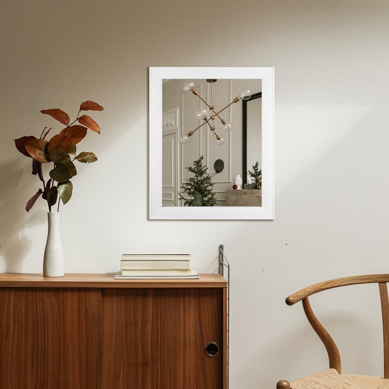Ruomeng Rectangular Wall Mirror 16" x 20" Framed Mirror for Bathroom, Bedroom, Entryway, Living Room, White - Image 2
