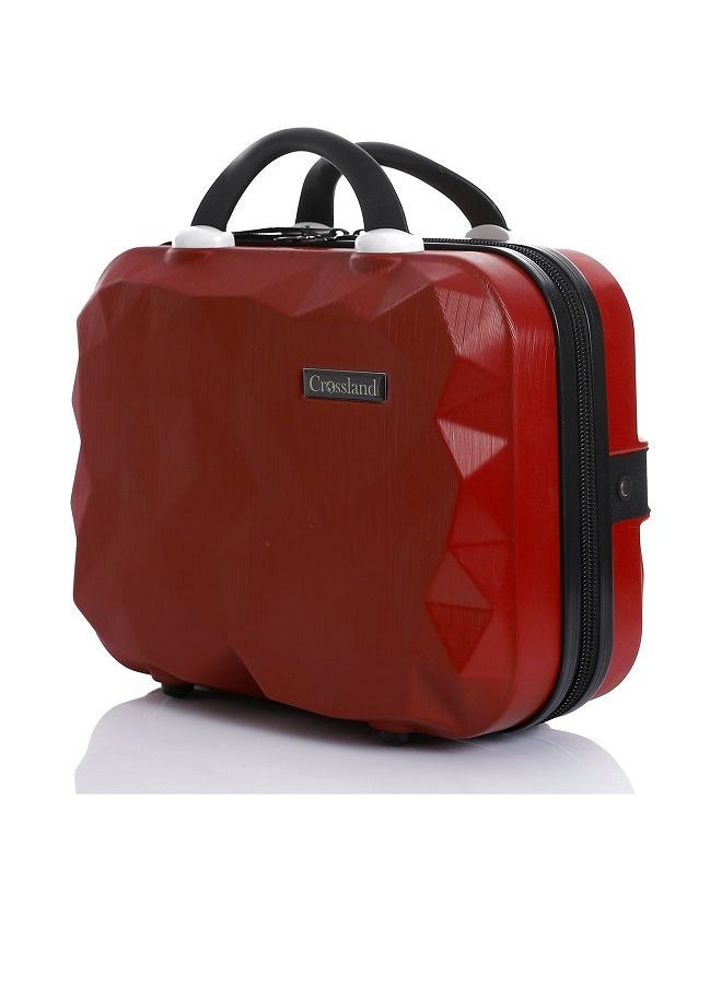 Crossland Makeup Travel Case Hard Shell Cosmetic - Red