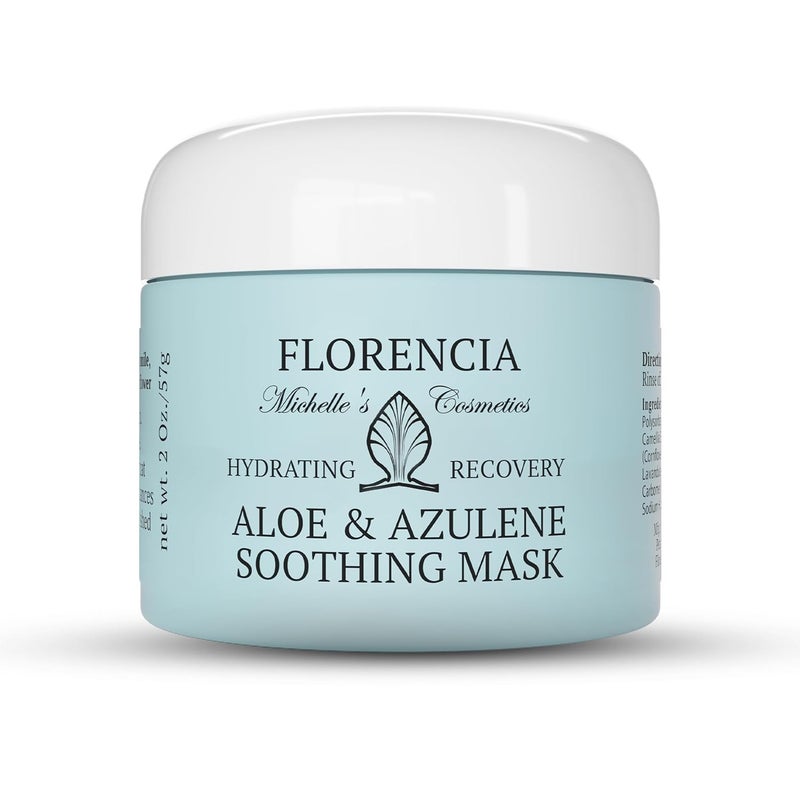 Florencia Aloe  Azulene Hydrating Gel Mask  OilFree Hydration for Dry Dehydrated Skin  Soothing Recovery Mask with Hyaluronic Acid Green Tea Aloe  Azulene 2 oz