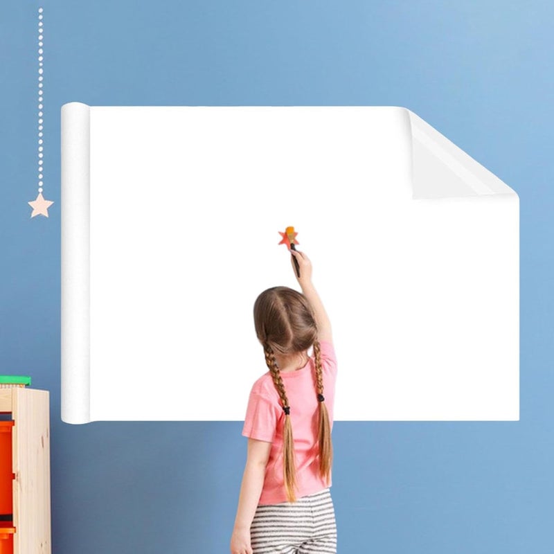 Generic Dry Erase Whiteboard Sticker Poster Board Sheet Wallpaper Peel Stick for Desk, 45cmx2m White - Image 4