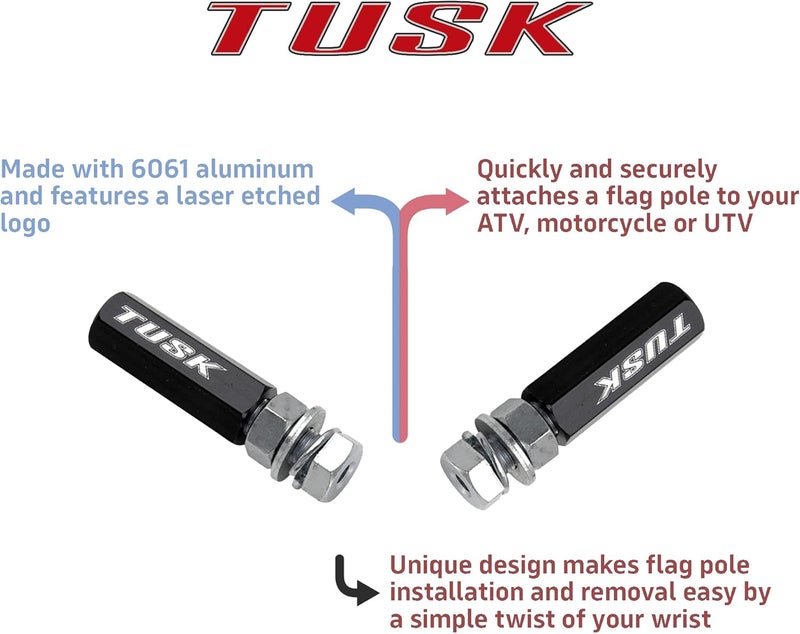 Tusk Quick Release Flag Pole Holder for 5/16" Pole - Black Aluminum - Image 3