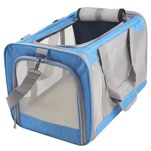 Atvobiy ATVobi Portable Cat Carrier for Small to Large Cats Soft Airline Approved Blue - Image 1