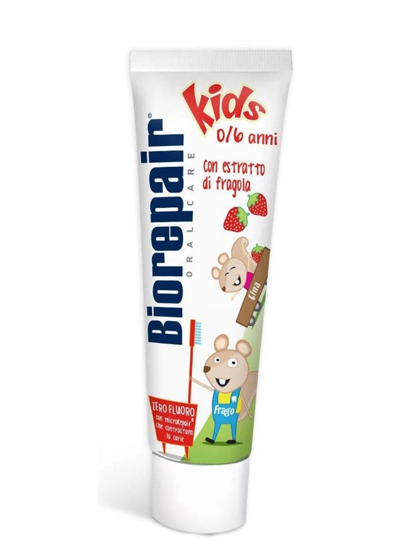 Biorepair Toothpaste For Kids 0-6 Age Children Strawberry 50 ml - Image 1