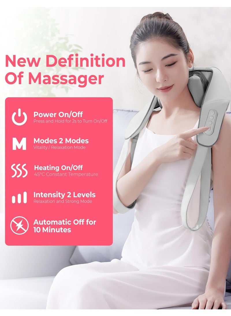 Atopskins Atopskins Cordless Shiatsu Neck and Back Massager with Heat - Deep Tissue Pain Relief, 6D Kneading Heated Neck Massage for Cervical Pain  - Image 2